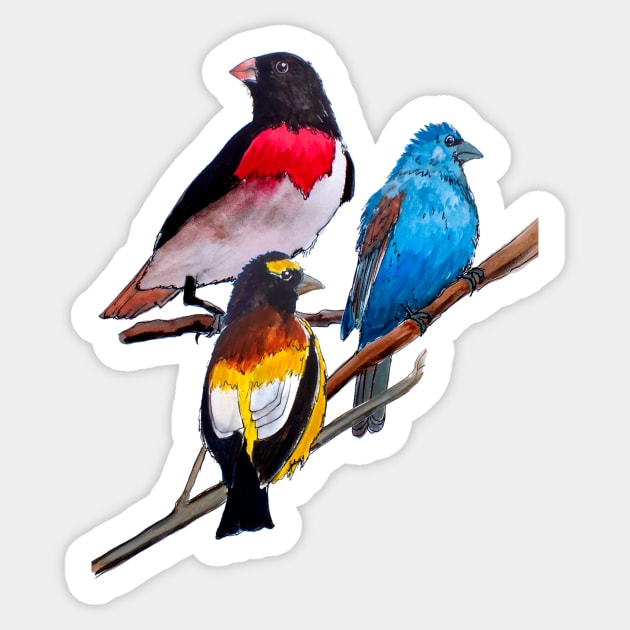 Colorful Grosbeaks Sticker by julyperson